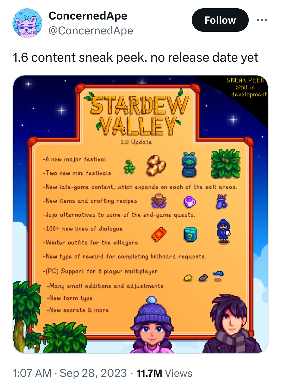 Обновление 1.6 для stardew valley выходит завтра. Всё что известно: - EntHub